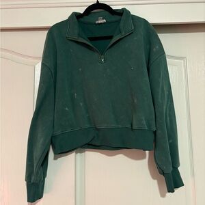 Green Quarter-Zip Pullover